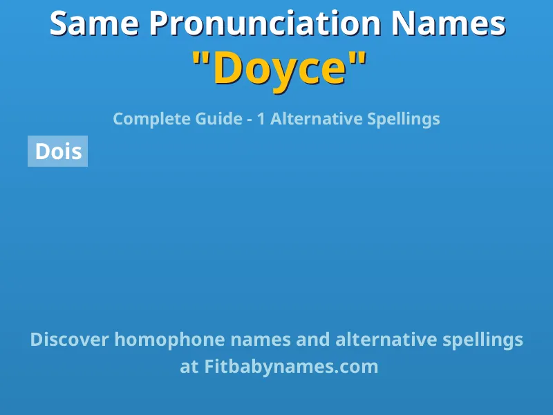 Infographic: Doyce same pronunciation names, similar names, and homophone names