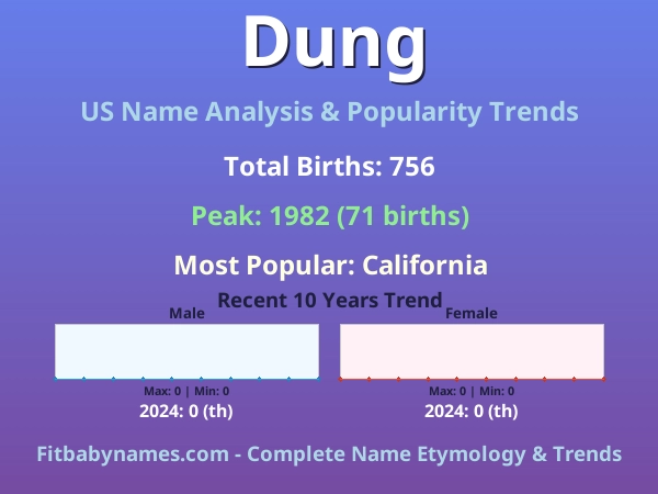 Infographic: Dung name meaning, origin, and popularity trends in the United States (US baby name analysis chart)