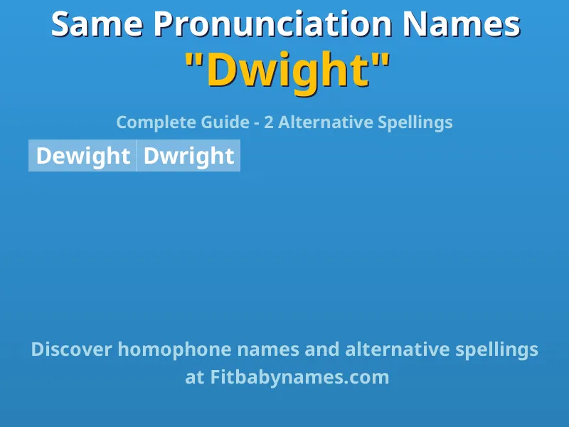 Infographic: Dwight same pronunciation names, similar names, and homophone names