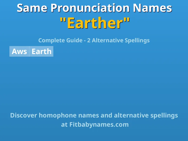 Infographic: Earther same pronunciation names, similar names, and homophone names