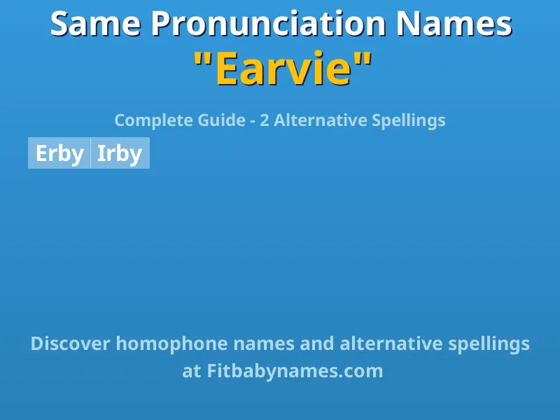 Infographic: Earvie same pronunciation names, similar names, and homophone names