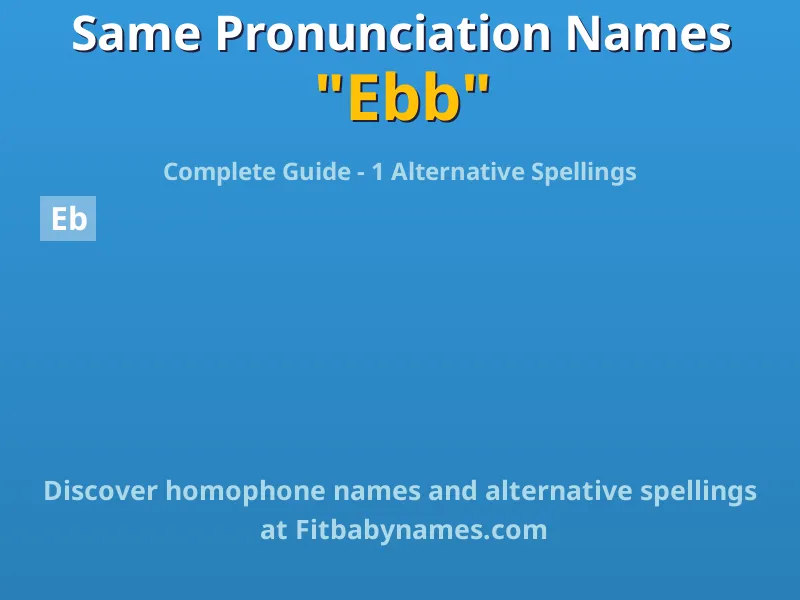 Infographic: Ebb same pronunciation names, similar names, and homophone names