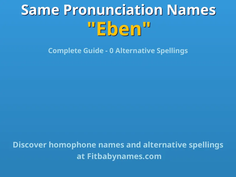 Infographic: Eben same pronunciation names, similar names, and homophone names