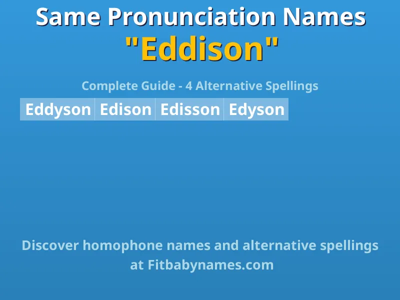 Infographic: Eddison same pronunciation names, similar names, and homophone names
