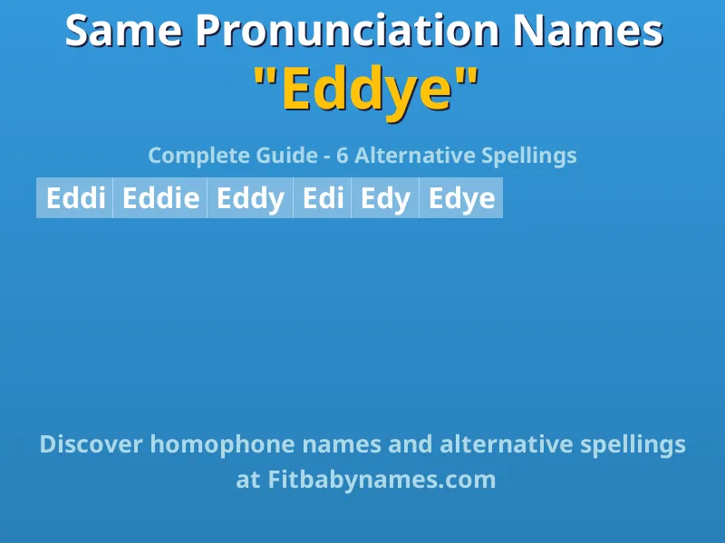 Infographic: Eddye same pronunciation names, similar names, and homophone names