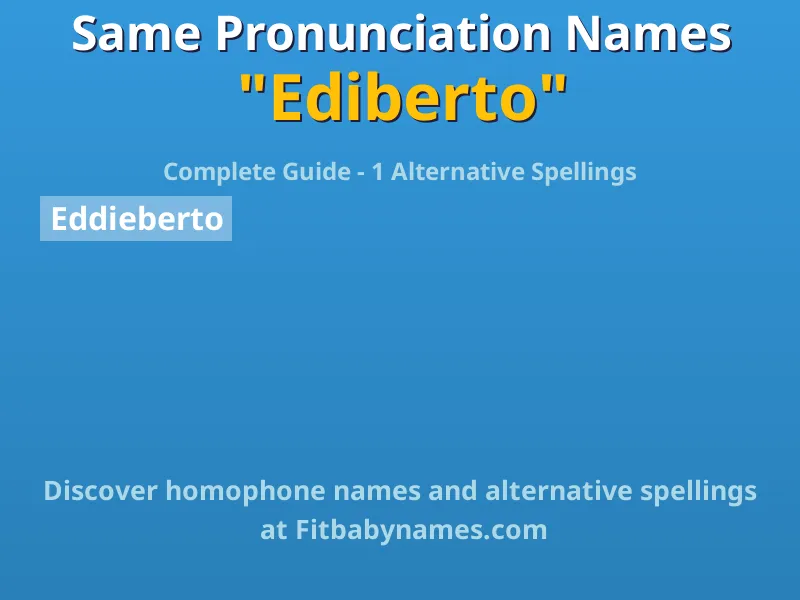 Infographic: Ediberto same pronunciation names, similar names, and homophone names