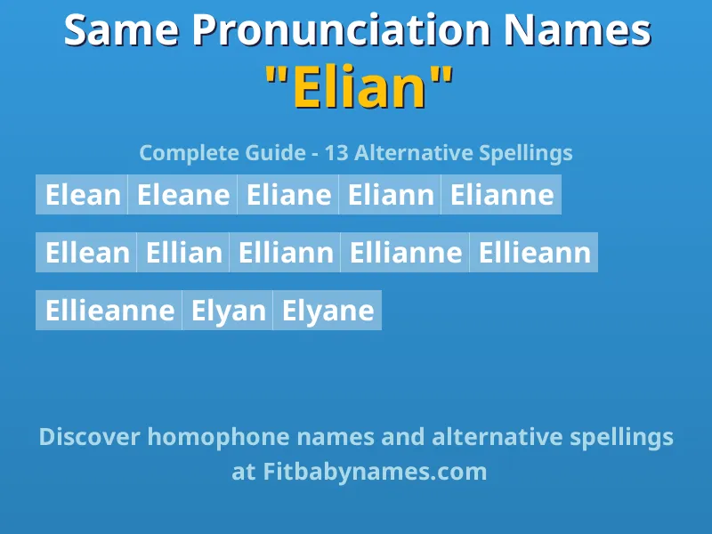 Infographic: Elian same pronunciation names, similar names, and homophone names