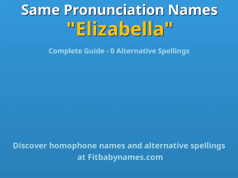 Infographic: Elizabella same pronunciation names, similar names, and homophone names