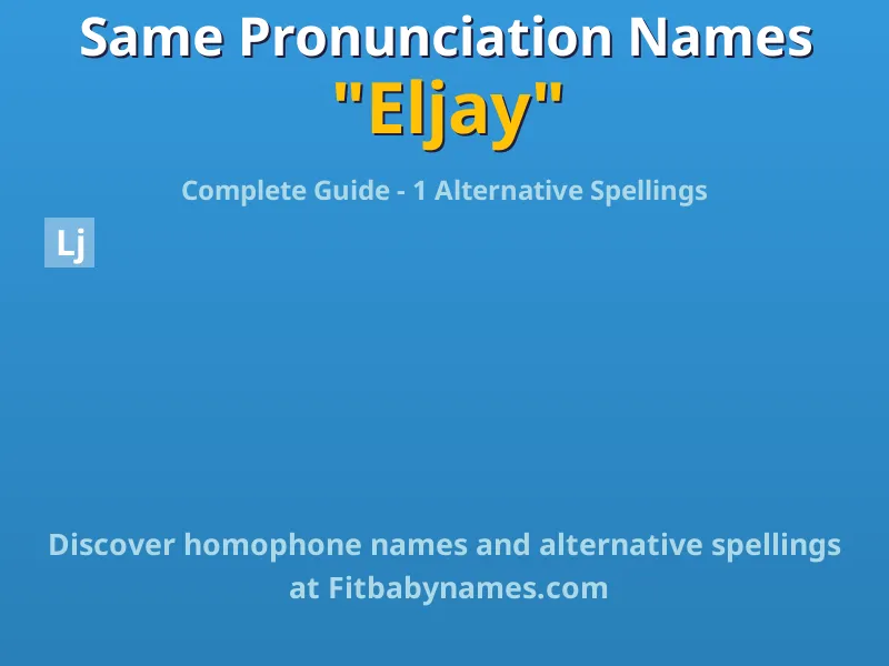 Infographic: Eljay same pronunciation names, similar names, and homophone names