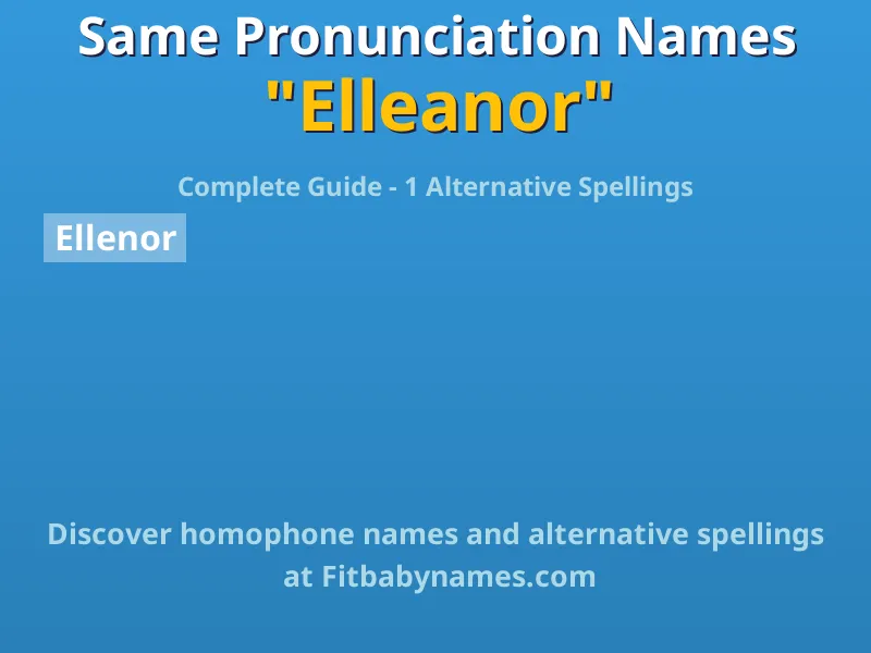 Infographic: Elleanor same pronunciation names, similar names, and homophone names