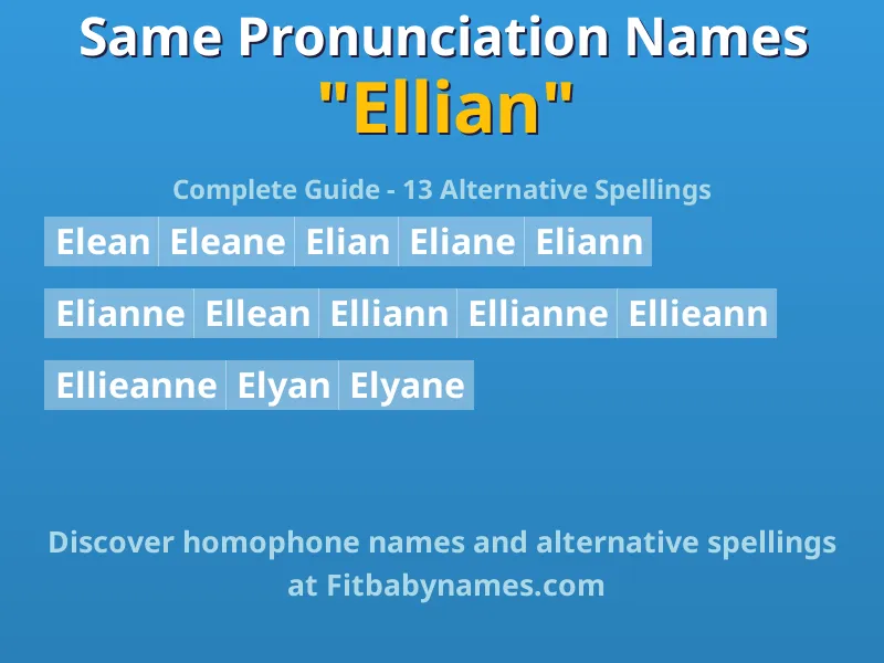 Infographic: Ellian same pronunciation names, similar names, and homophone names