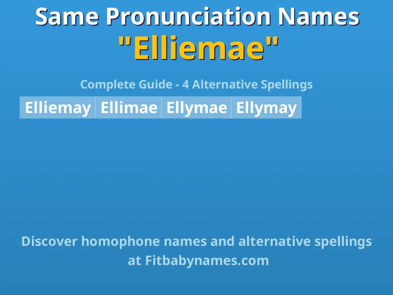 Infographic: Elliemae same pronunciation names, similar names, and homophone names