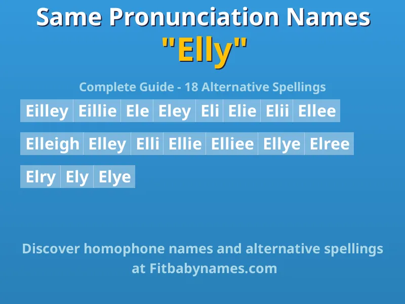 Infographic: Elly same pronunciation names, similar names, and homophone names