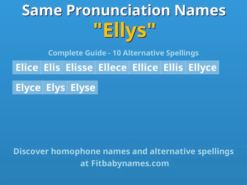 Infographic: Ellys same pronunciation names, similar names, and homophone names
