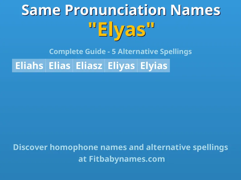 Infographic: Elyas same pronunciation names, similar names, and homophone names