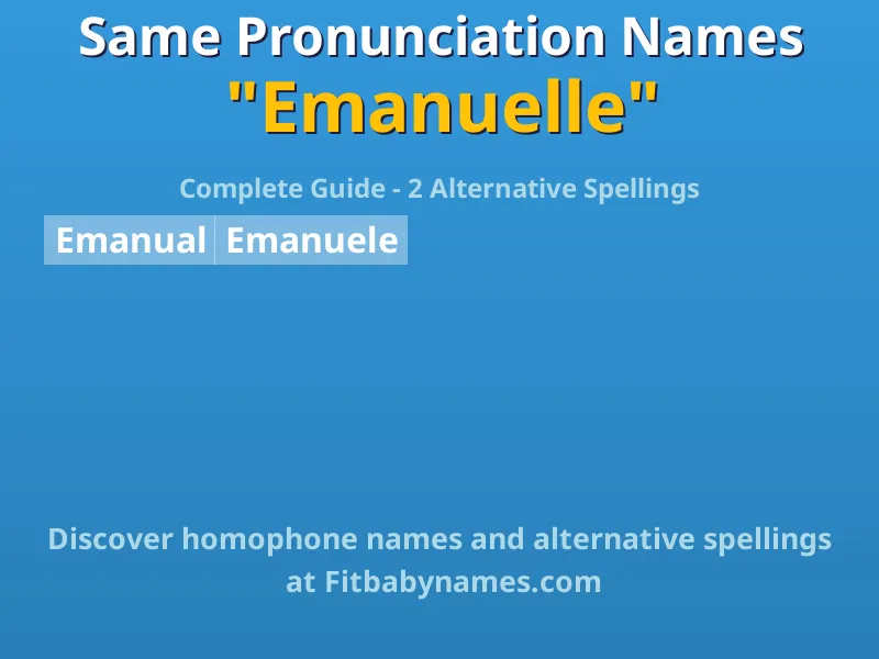 Infographic: Emanuelle same pronunciation names, similar names, and homophone names