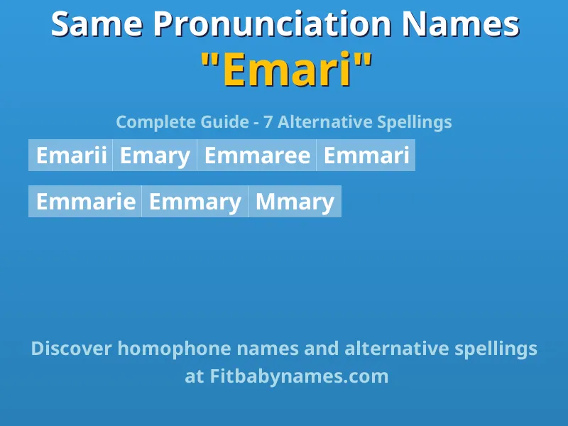 Infographic: Emari same pronunciation names, similar names, and homophone names