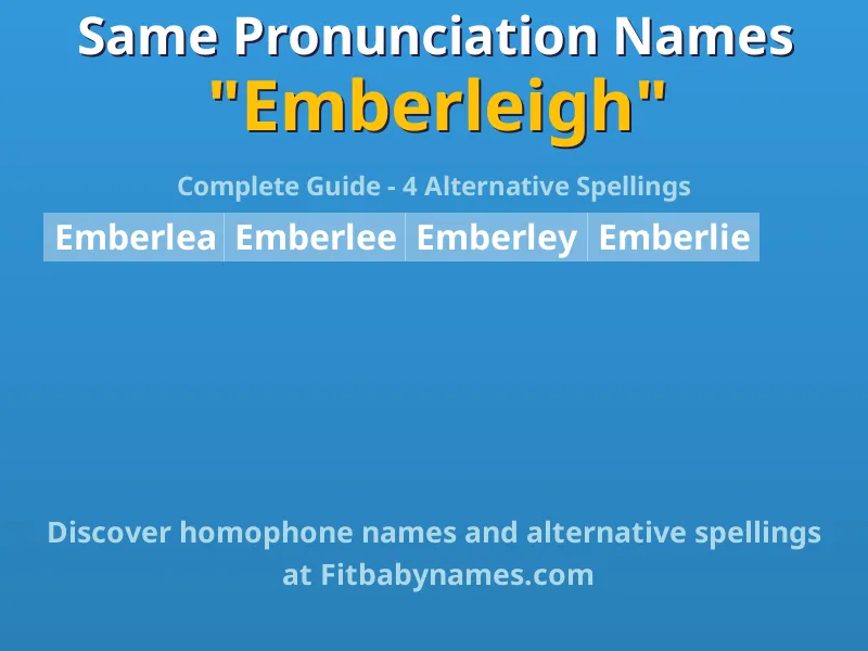 Infographic: Emberleigh same pronunciation names, similar names, and homophone names