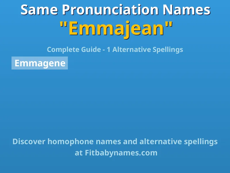Infographic: Emmajean same pronunciation names, similar names, and homophone names