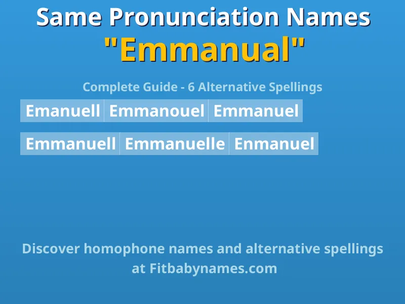 Infographic: Emmanual same pronunciation names, similar names, and homophone names