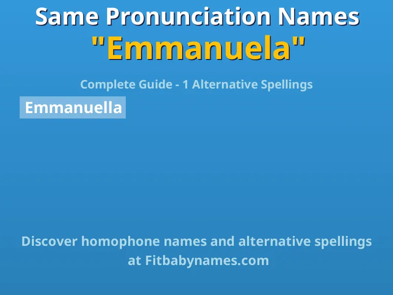 Infographic: Emmanuela same pronunciation names, similar names, and homophone names