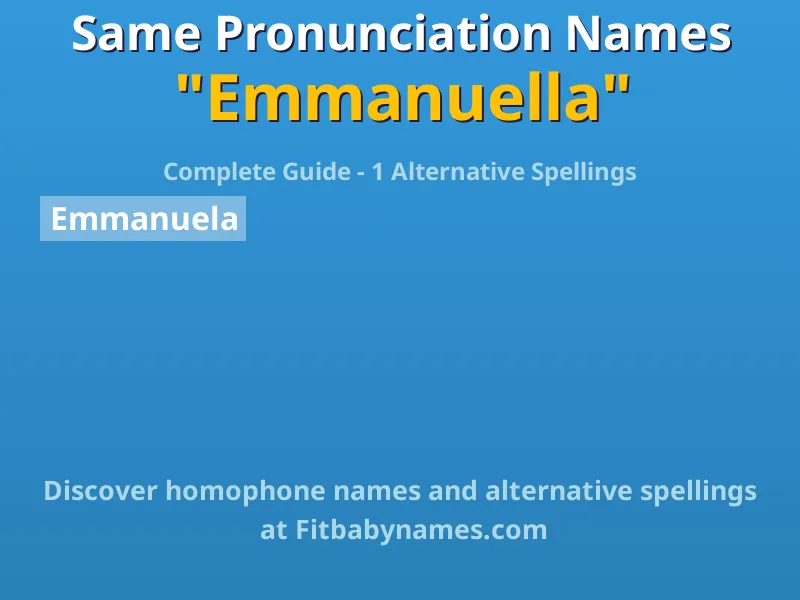Infographic: Emmanuella same pronunciation names, similar names, and homophone names