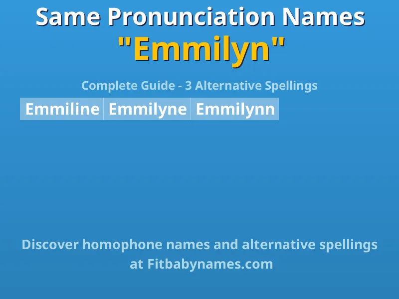 Infographic: Emmilyn same pronunciation names, similar names, and homophone names