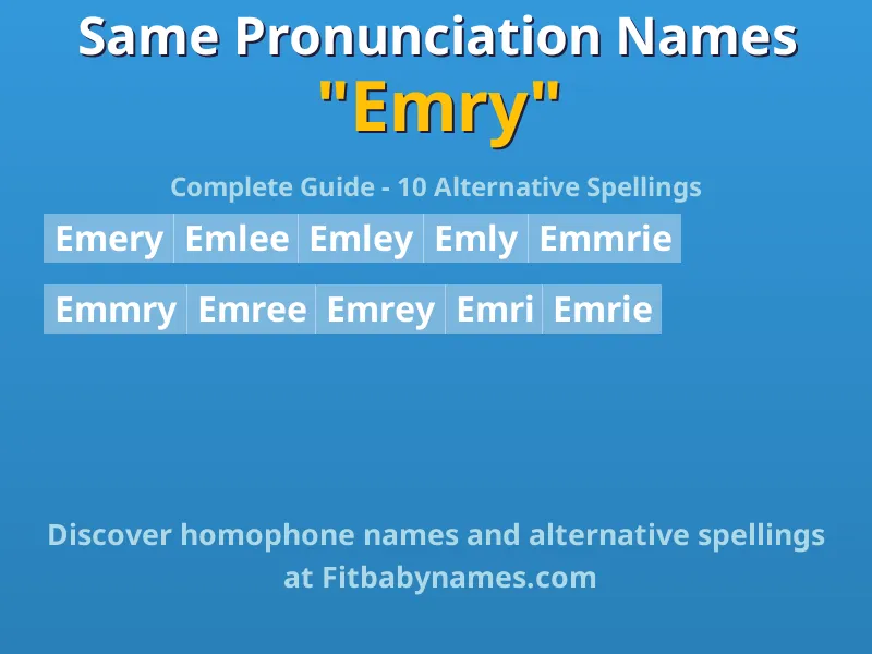 Infographic: Emry same pronunciation names, similar names, and homophone names