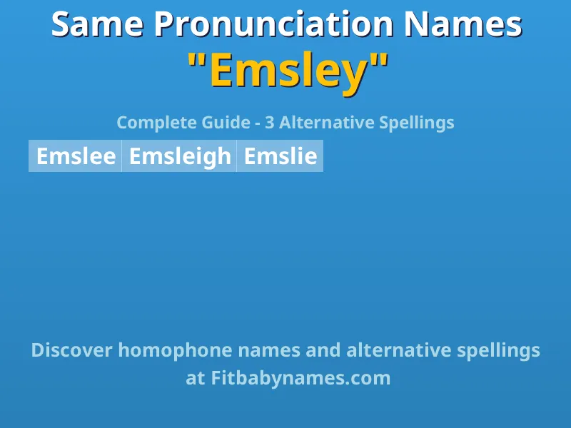 Infographic: Emsley same pronunciation names, similar names, and homophone names
