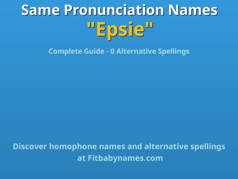 Infographic: Epsie same pronunciation names, similar names, and homophone names