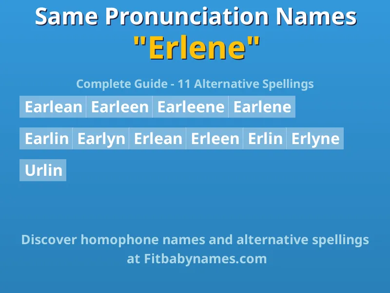 Infographic: Erlene same pronunciation names, similar names, and homophone names