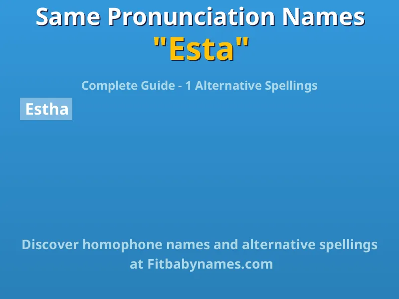 Infographic: Esta same pronunciation names, similar names, and homophone names