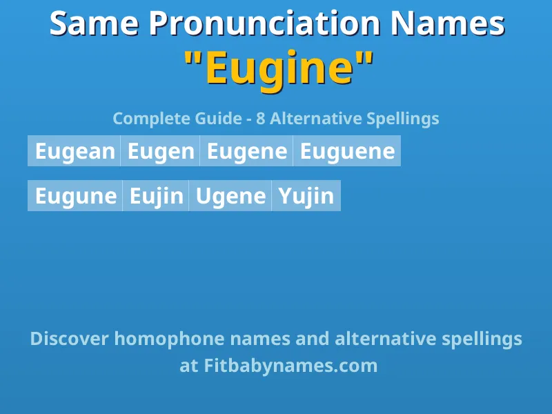 Infographic: Eugine same pronunciation names, similar names, and homophone names