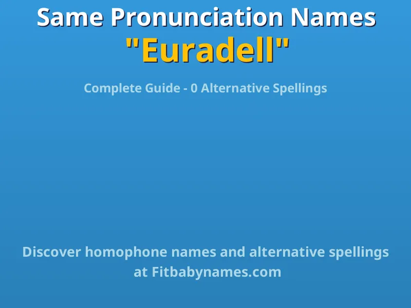 Infographic: Euradell same pronunciation names, similar names, and homophone names