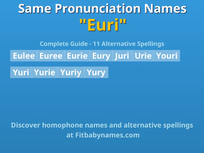 Infographic: Euri same pronunciation names, similar names, and homophone names