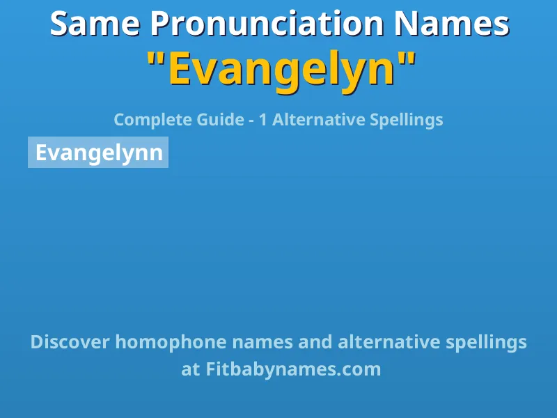 Infographic: Evangelyn same pronunciation names, similar names, and homophone names