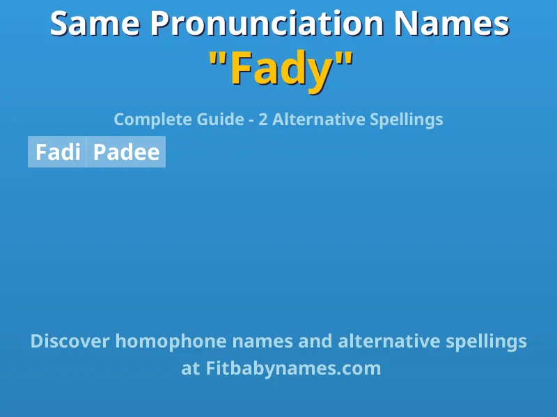 Infographic: Fady same pronunciation names, similar names, and homophone names