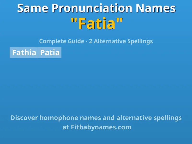 Infographic: Fatia same pronunciation names, similar names, and homophone names