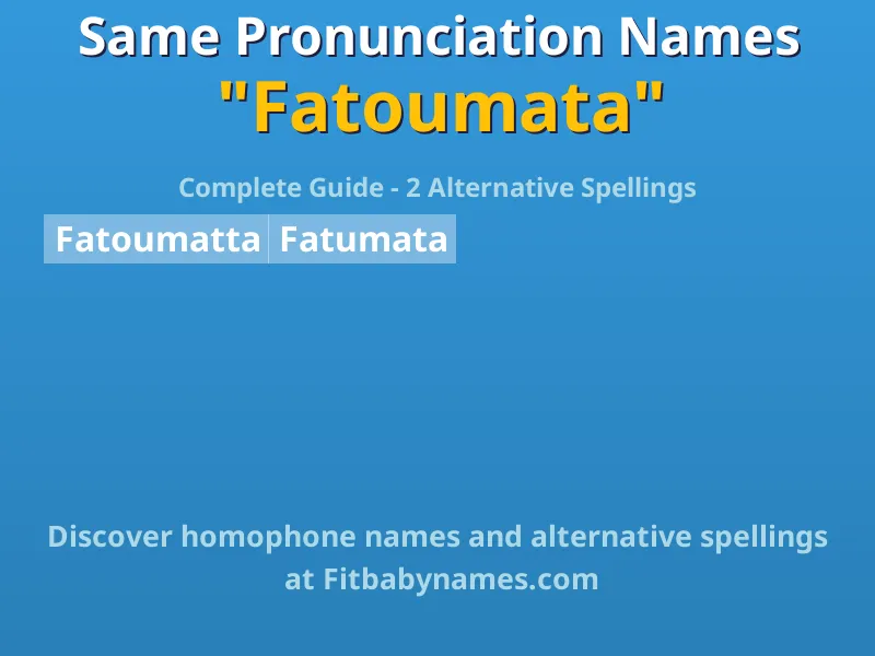 Infographic: Fatoumata same pronunciation names, similar names, and homophone names