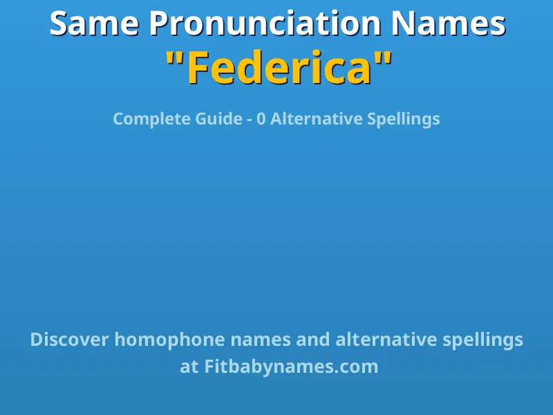 Infographic: Federica same pronunciation names, similar names, and homophone names