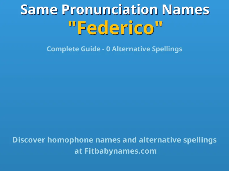 Infographic: Federico same pronunciation names, similar names, and homophone names