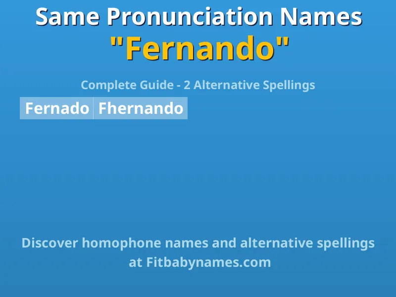 Infographic: Fernando same pronunciation names, similar names, and homophone names