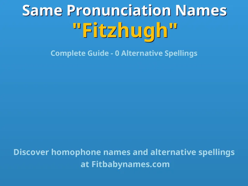 Infographic: Fitzhugh same pronunciation names, similar names, and homophone names