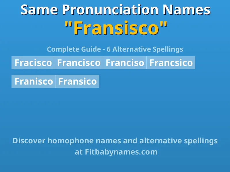 Infographic: Fransisco same pronunciation names, similar names, and homophone names