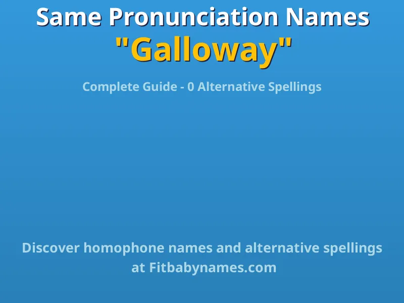 Infographic: Galloway same pronunciation names, similar names, and homophone names
