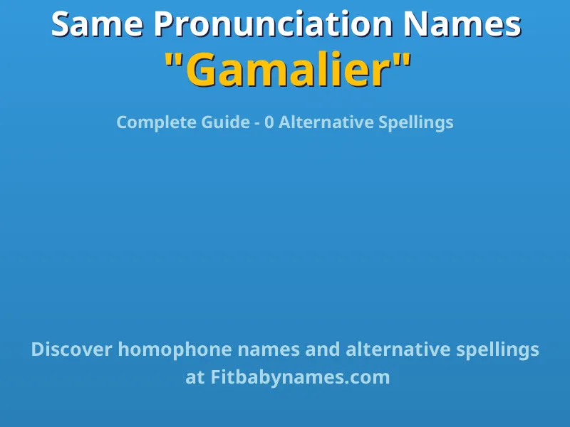 Infographic: Gamalier same pronunciation names, similar names, and homophone names
