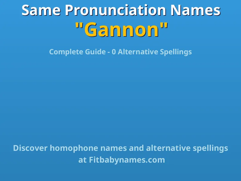 Infographic: Gannon same pronunciation names, similar names, and homophone names