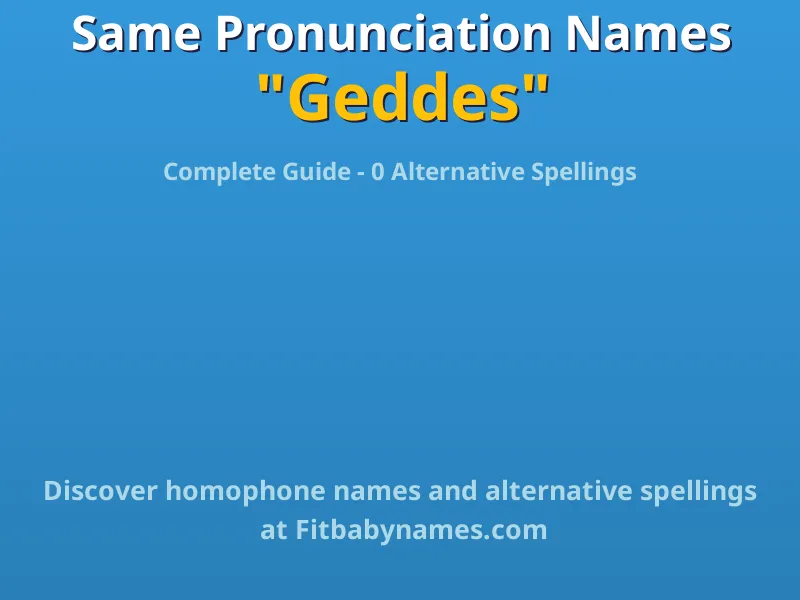Infographic: Geddes same pronunciation names, similar names, and homophone names