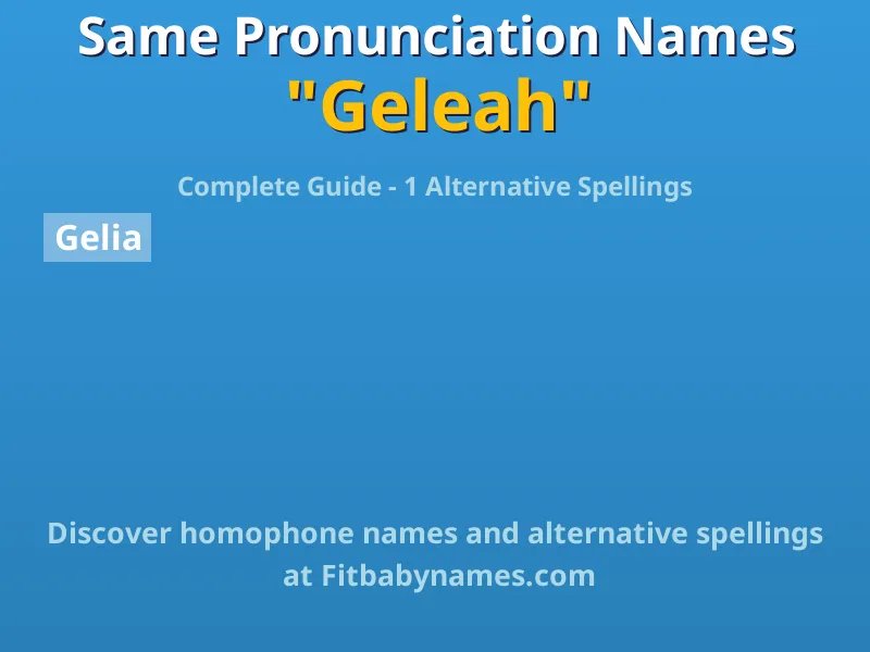 Infographic: Geleah same pronunciation names, similar names, and homophone names