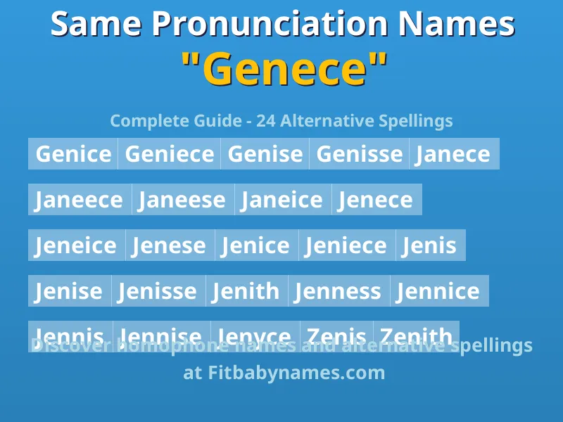 Infographic: Genece same pronunciation names, similar names, and homophone names